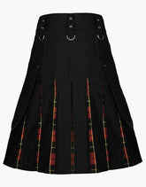 TARTAN HYBRID KILT IN BLACK AND WALLACE - scottish kilt jacket